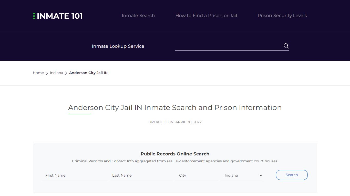 Anderson City Jail IN Inmate Search, Visitation, Phone no ...